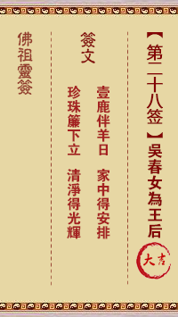 吴春女为王后签