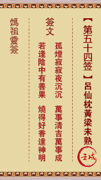 吕仙枕黄粱未熟